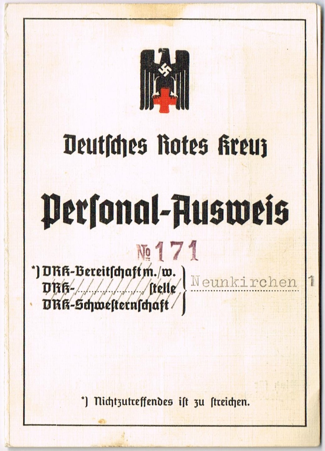 Photo DRK Personal-Ausweis Nr. 171 of Dora Blanasch